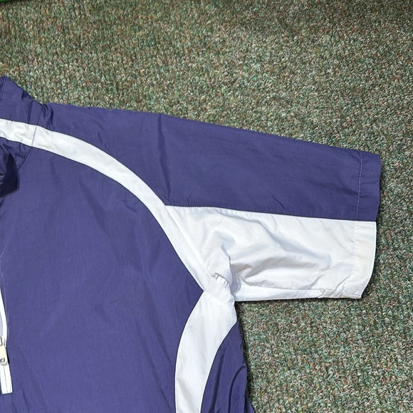 FootJoy Mens Jacket Blue Colorblock 1/2 Zip Anorak Nylon Windbreaker - Picture 3 of 14